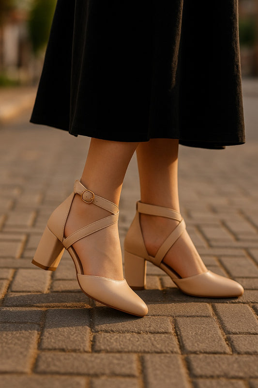 Cross Strapped Heels Sandals