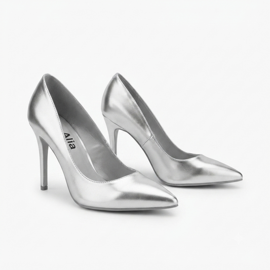 Premium Imported Sky Leather Pointed-Toe Pumps