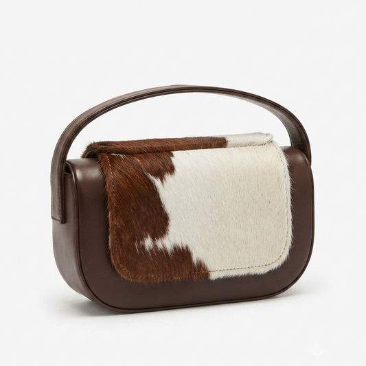 "Nature’s Elegance" Handbag – Premium Natural Cowhide Leather