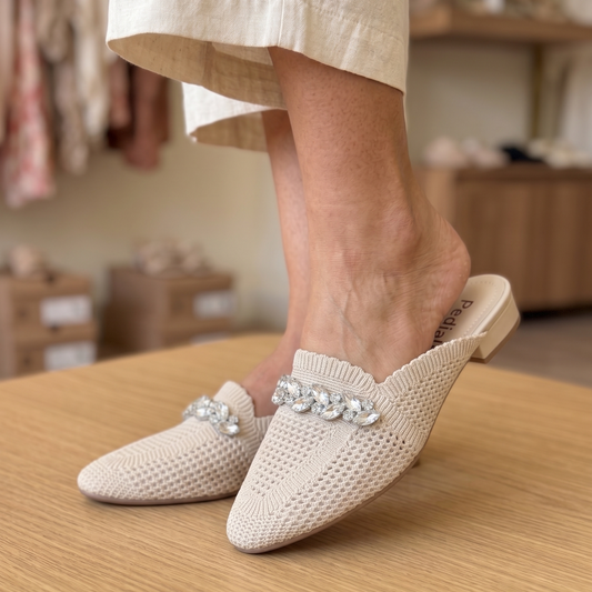Podia Crystal-Mesh Mules