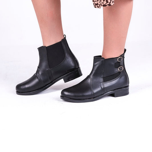 Black EZ Belted Boots