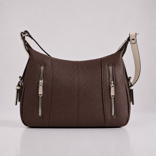 Classic Elegance Pebbled Leather Shoulder Bag