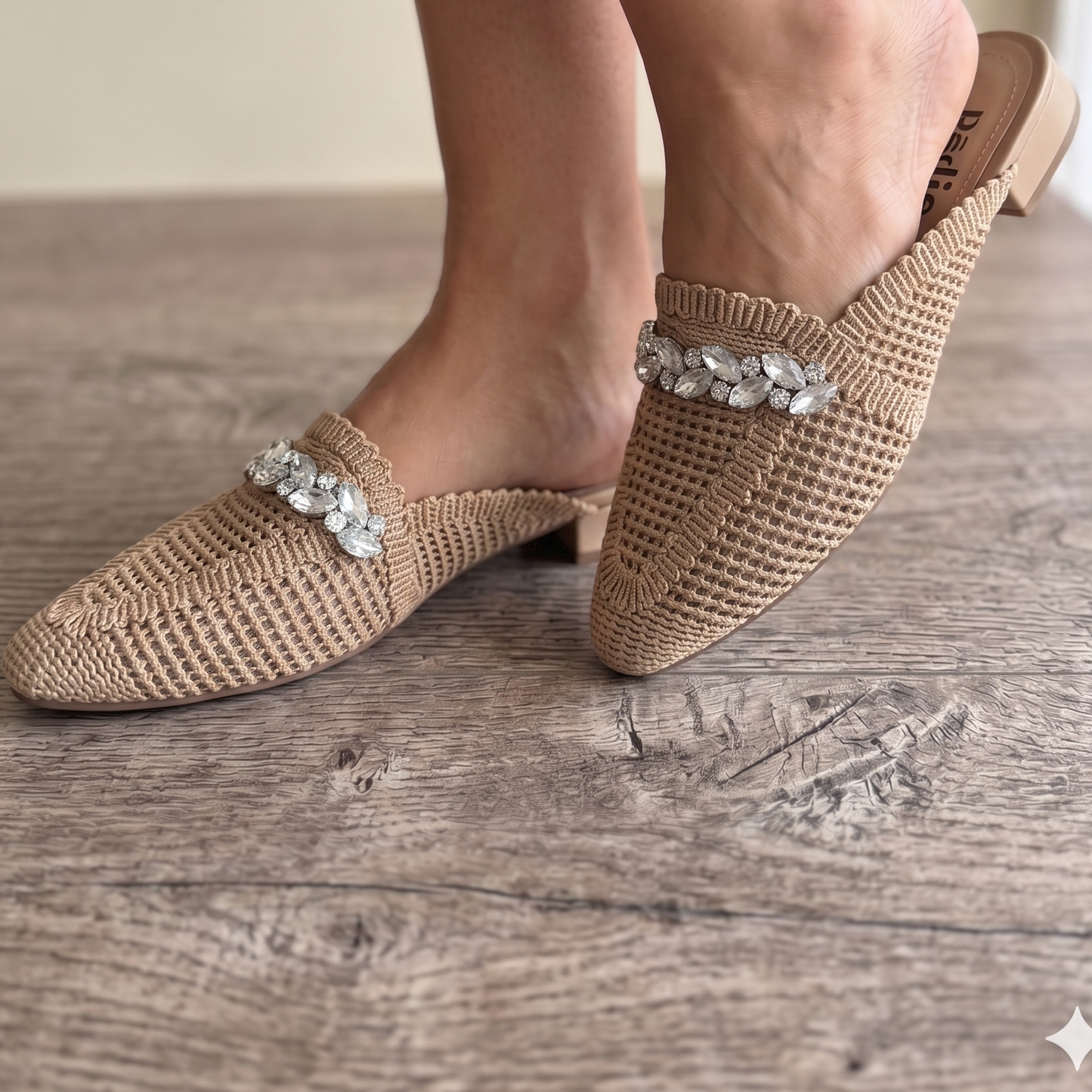 Podia Crystal-Mesh Mules