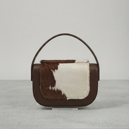 "Nature’s Elegance" Handbag – Premium Natural Cowhide Leather