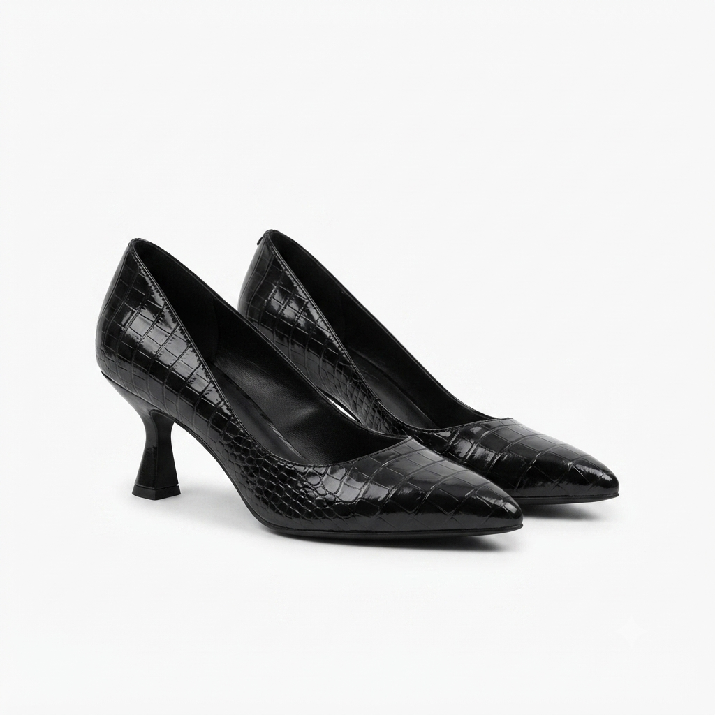 Elegant Textured Pointed-Toe Pump