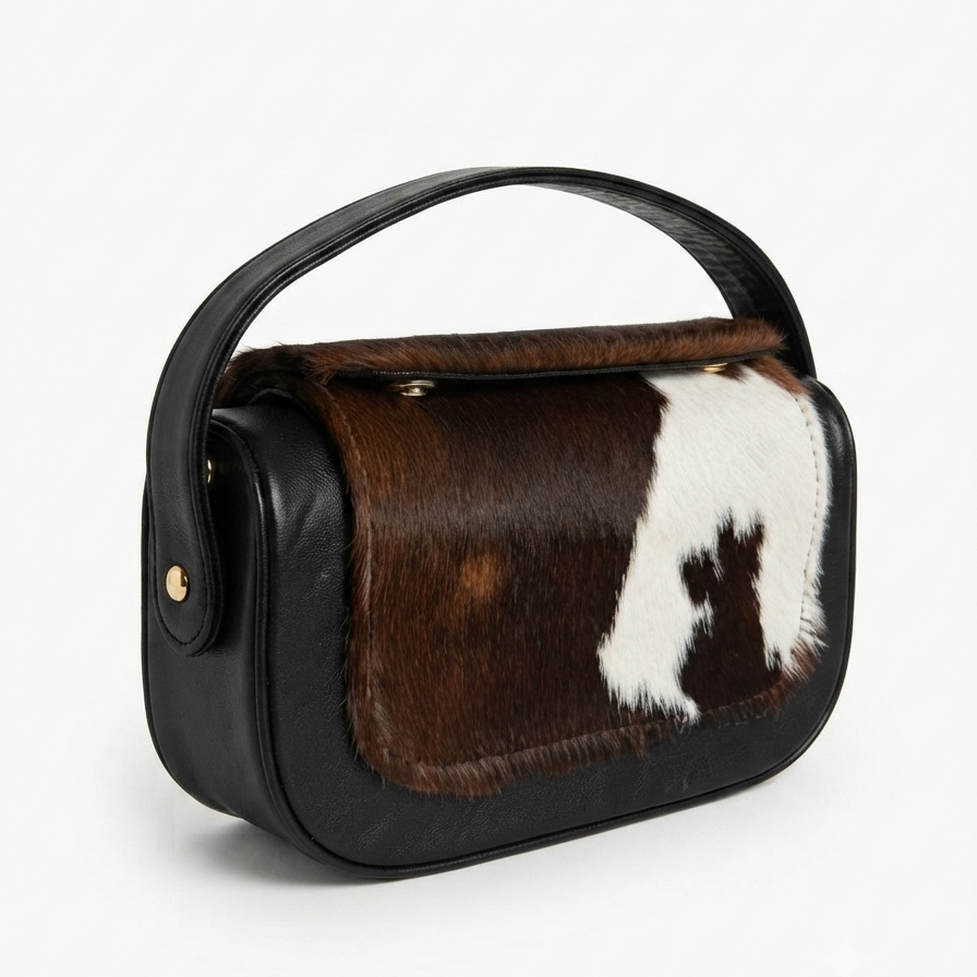 "Nature’s Elegance" Handbag – Premium Natural Cowhide Leather