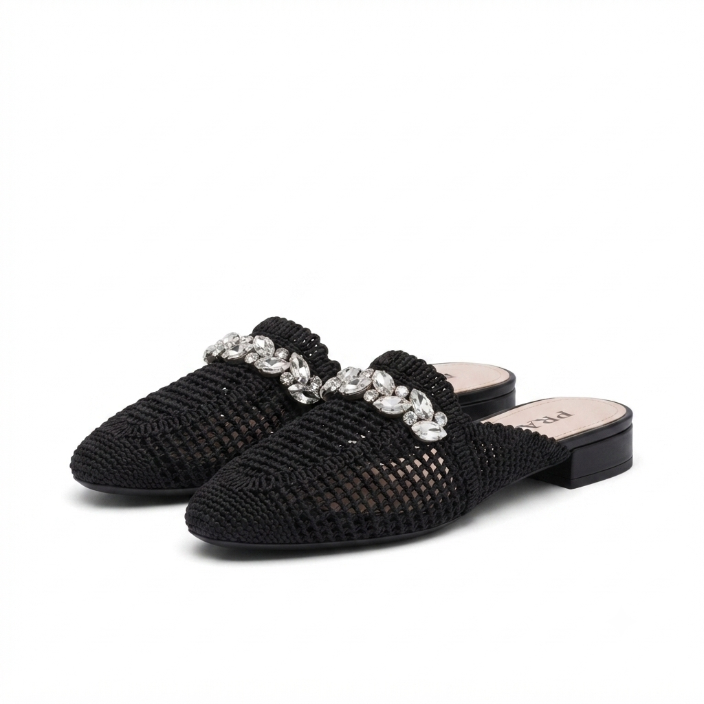 Podia Crystal-Mesh Mules