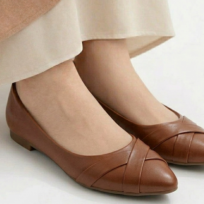 Pointed-Toe Criss-Cross Flats.