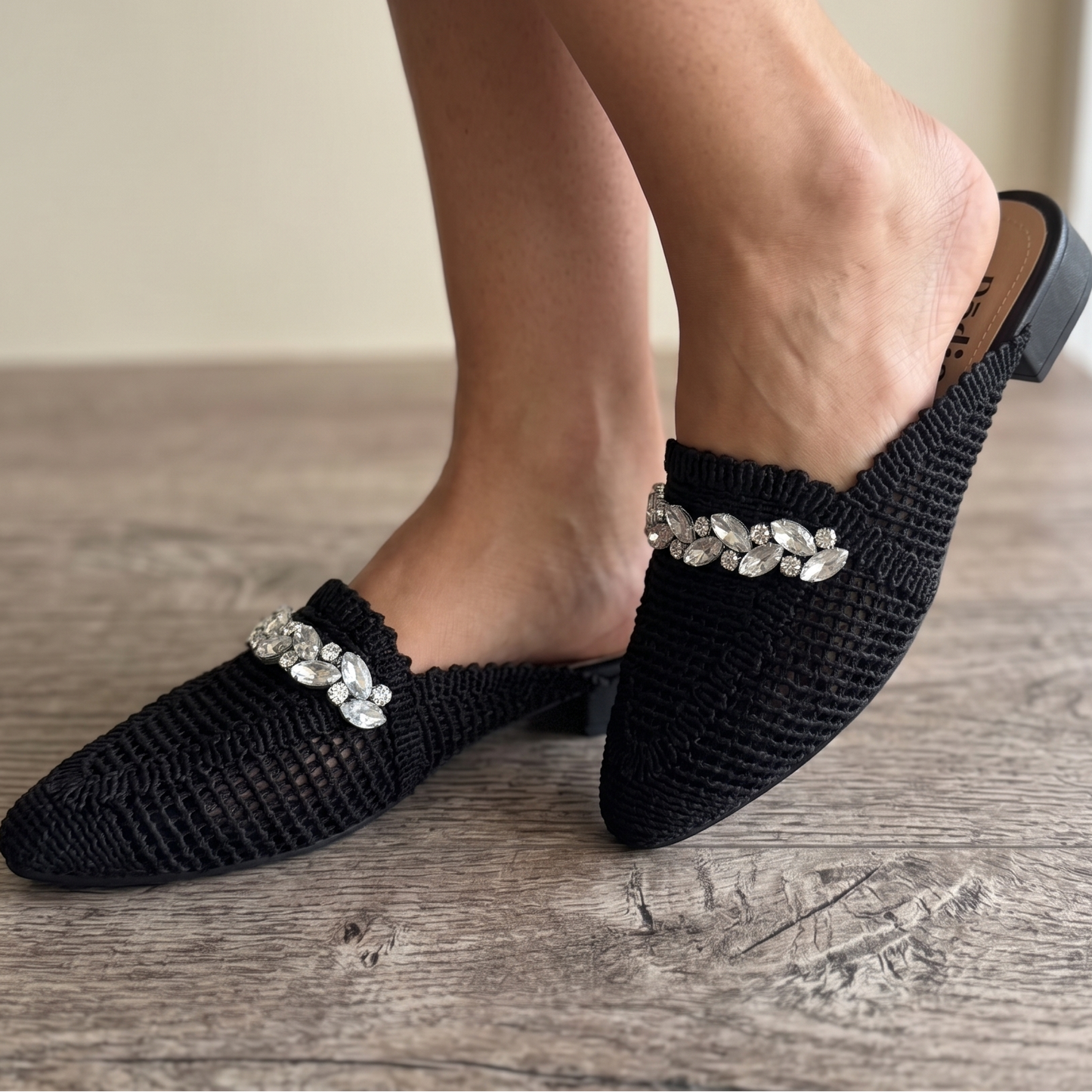 Podia Crystal-Mesh Mules