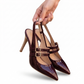 Classic Pointed-Toe Double Buckle Slingback Pumps