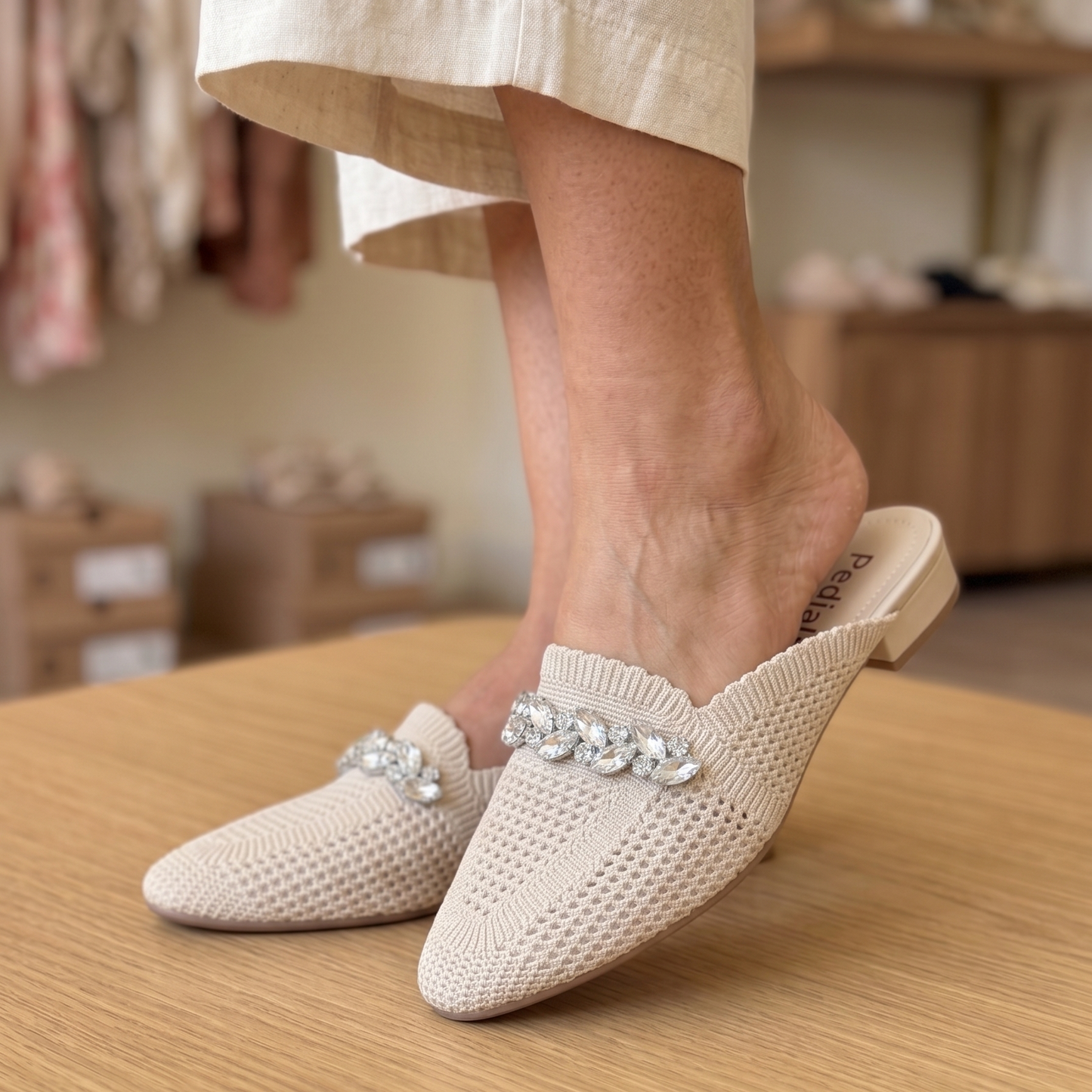 Podia Crystal-Mesh Mules