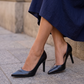 Premium Imported Sky Leather Pointed-Toe Pumps