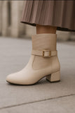 Elegant Buckle-Detail Ankle Boot