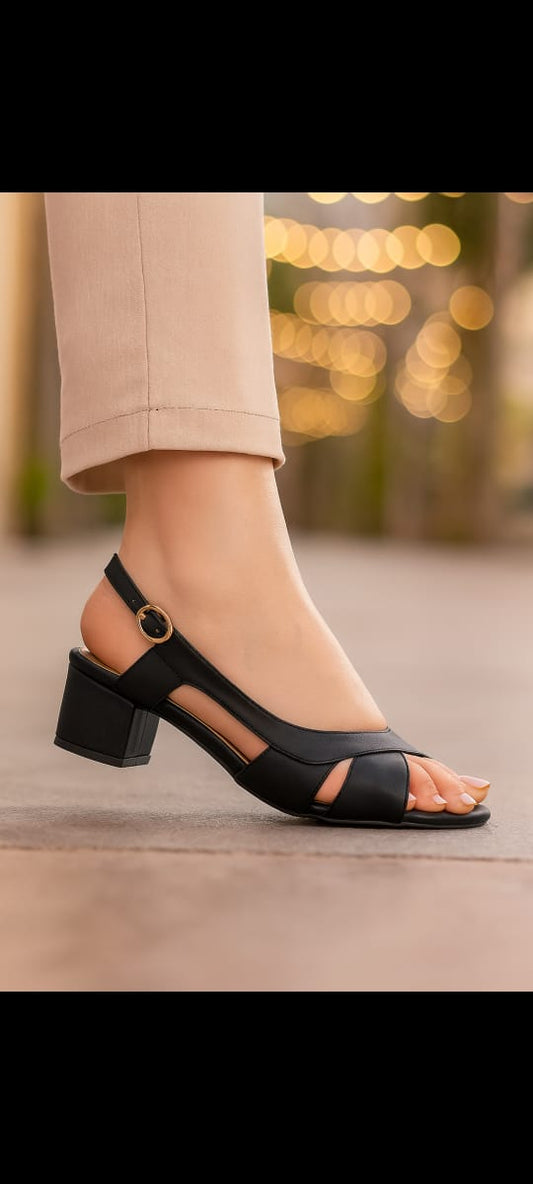 Women's Block Heel Sandal with Back Strap