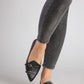 Black Double belted flat