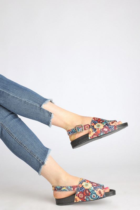 Full Patterned Sandals Flower Jungle